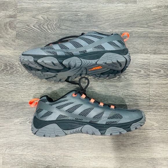 Merrell Men's Edje 3 Hiking Shoes in Gray and Orange Size 7.5 - Picture 7 of 9